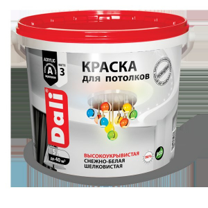 Краска акриловая DALI для потолков снежно-белая 0,9л
