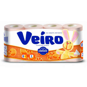 Т/бумага Veiro 2сл 8рул Абрикос