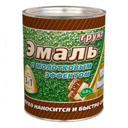 Эмаль-грунт 3в1 White Hause молот. 0,8кг золото