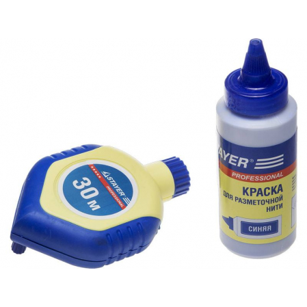 Шнур разметочный +краска синяя 30м х115г набор