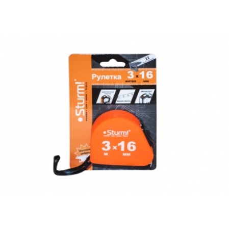 Рулетка STURM 3м*16мм Soft Touch