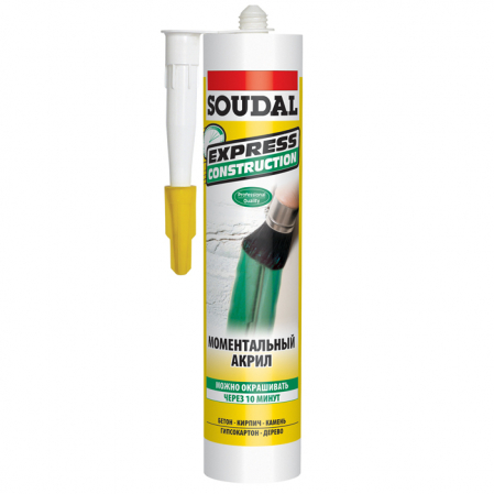 Герметик Soudal моментальный акрил белый 300мл.