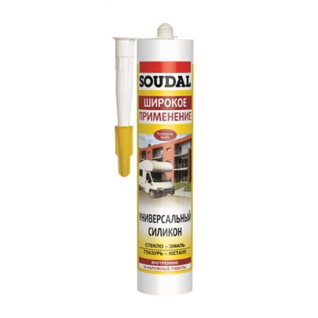 Герметик Soudal силикон белый  300мл.