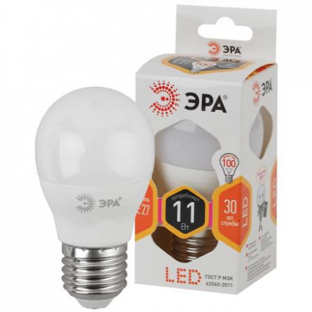 Лампа LED ЭРА P45-11w-E27