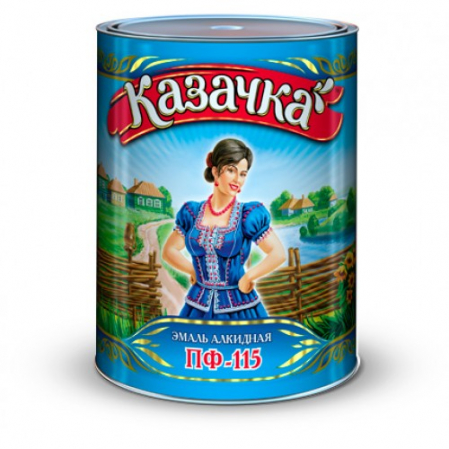 Эмаль ПФ-115 Казачка 0.9кг зеленая