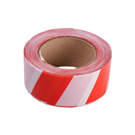 Лента сигнальная бело-красная 50*200м